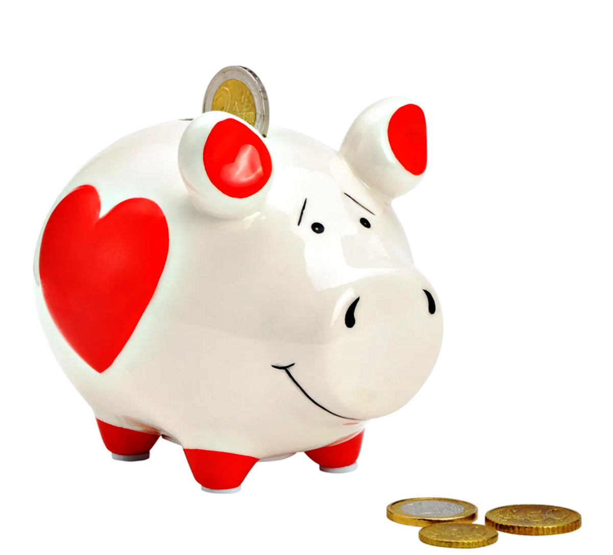 Sparschwein Hochzeit – Herz Rot (15 x 15 x 17 cm)