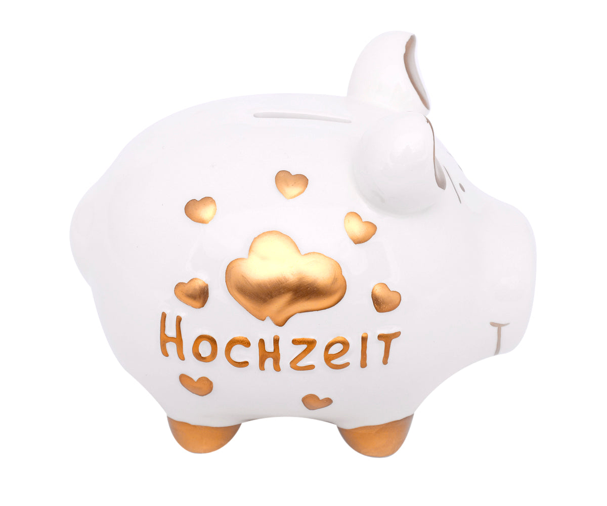Sparschwein Hochzeit – Doppelherz (15 x 15 x 17 cm)