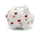Sparschwein Hochzeit – Herzen Rosa/Rot (9 x 9 x 12,5 cm)