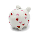 Sparschwein Hochzeit – Herzen Rosa/Rot (9 x 9 x 12,5 cm)