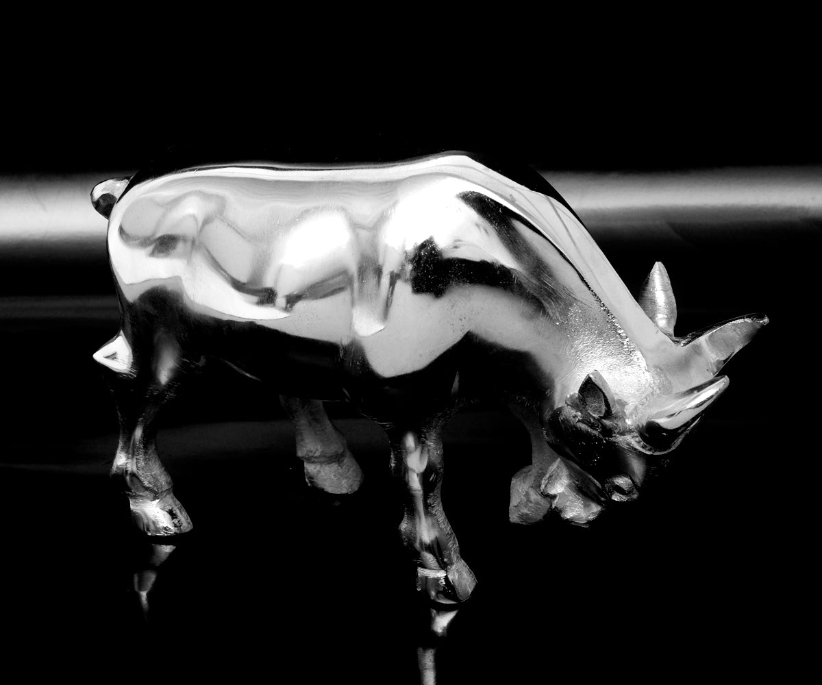 Figur Stier Metall – Silber
