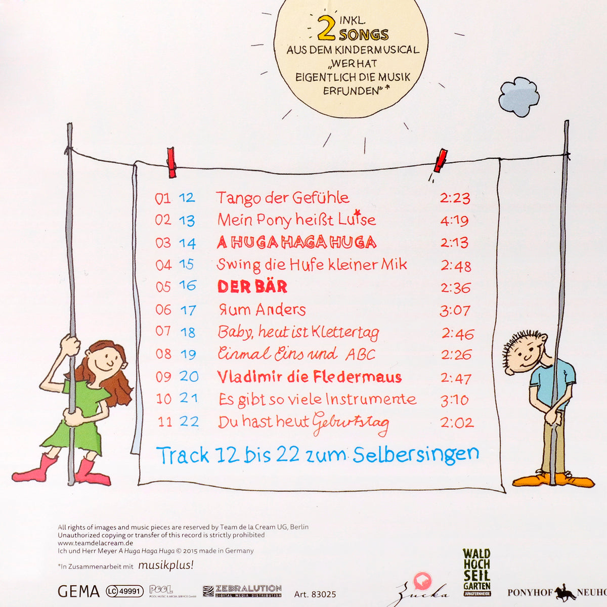 Teddybär mit Kinderlieder CD "A Huga Haga Huga" von ICH & HERR MEYER – Ansicht 4