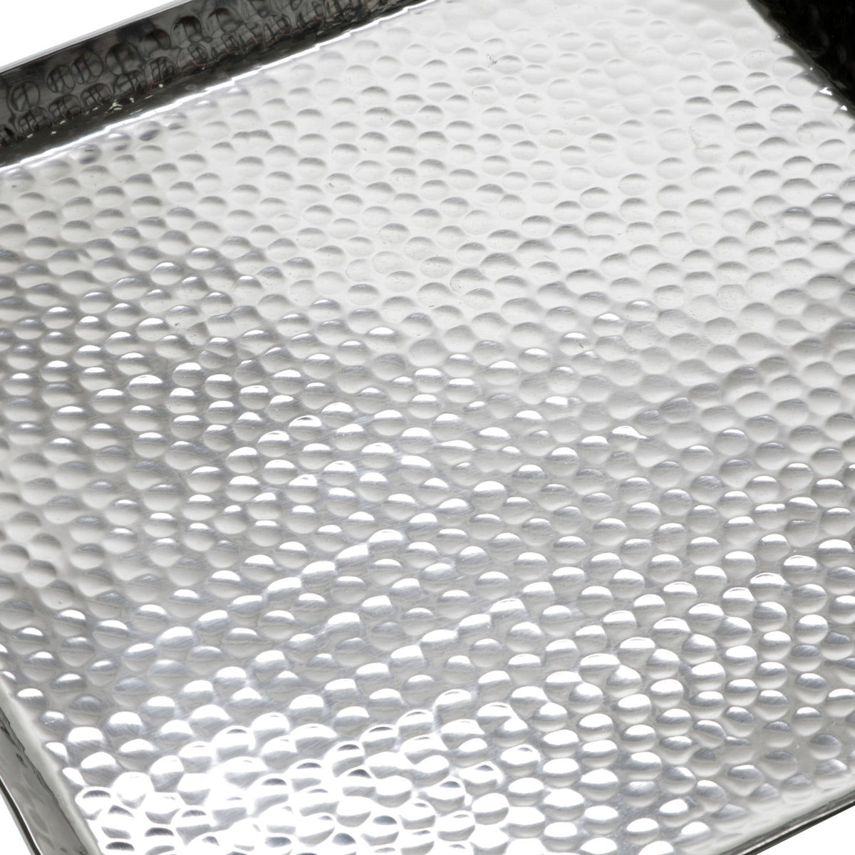 Tablett Aluminium – Quadratisch – 20 x 20 cm, Hammerschlag