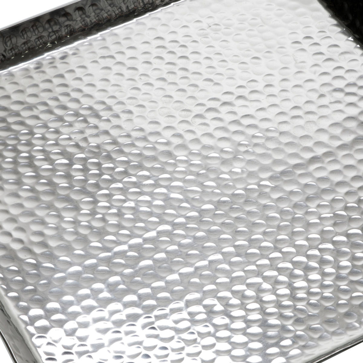 Tablett Aluminium – Quadratisch – 40 x 40 cm, Hammerschlag