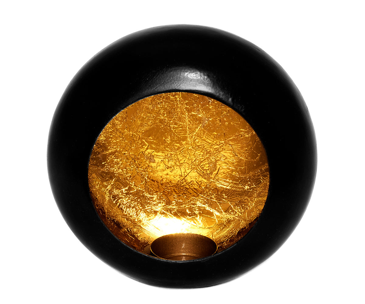 Teelichthalter schwarz gold – zum Stellen