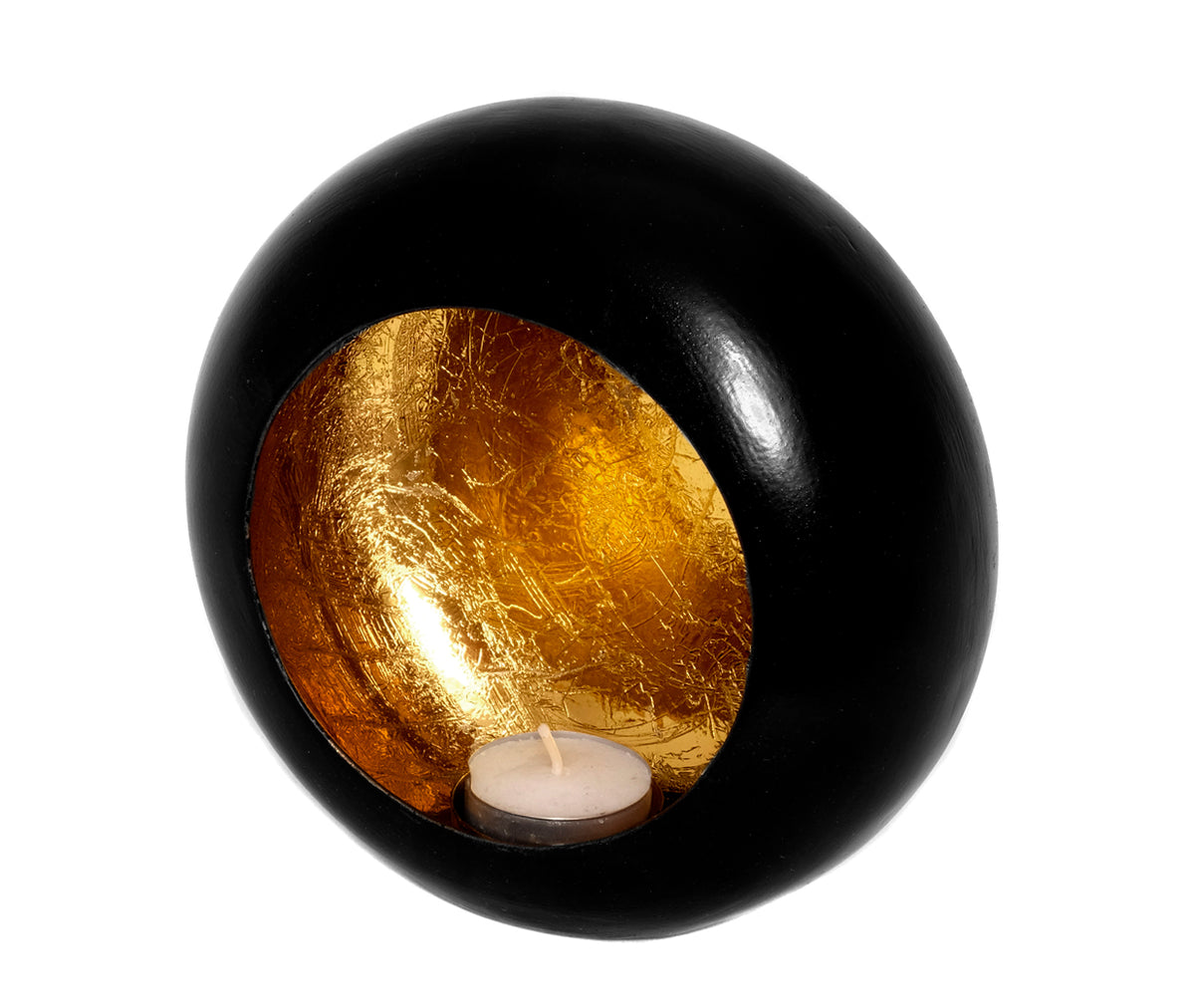 Teelichthalter schwarz gold – zum Stellen