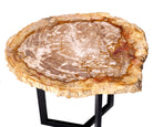 Couchtisch versteinertes Holz – ø 40 - 47 cm