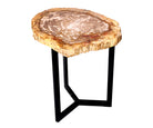 Couchtisch versteinertes Holz – ø 40 - 47 cm