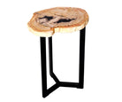 Couchtisch versteinertes Holz – ø 30 - 37 cm