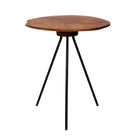 Beistelltisch Teakholz Metall  – Ø 39,5 cm, fast rund / rund
