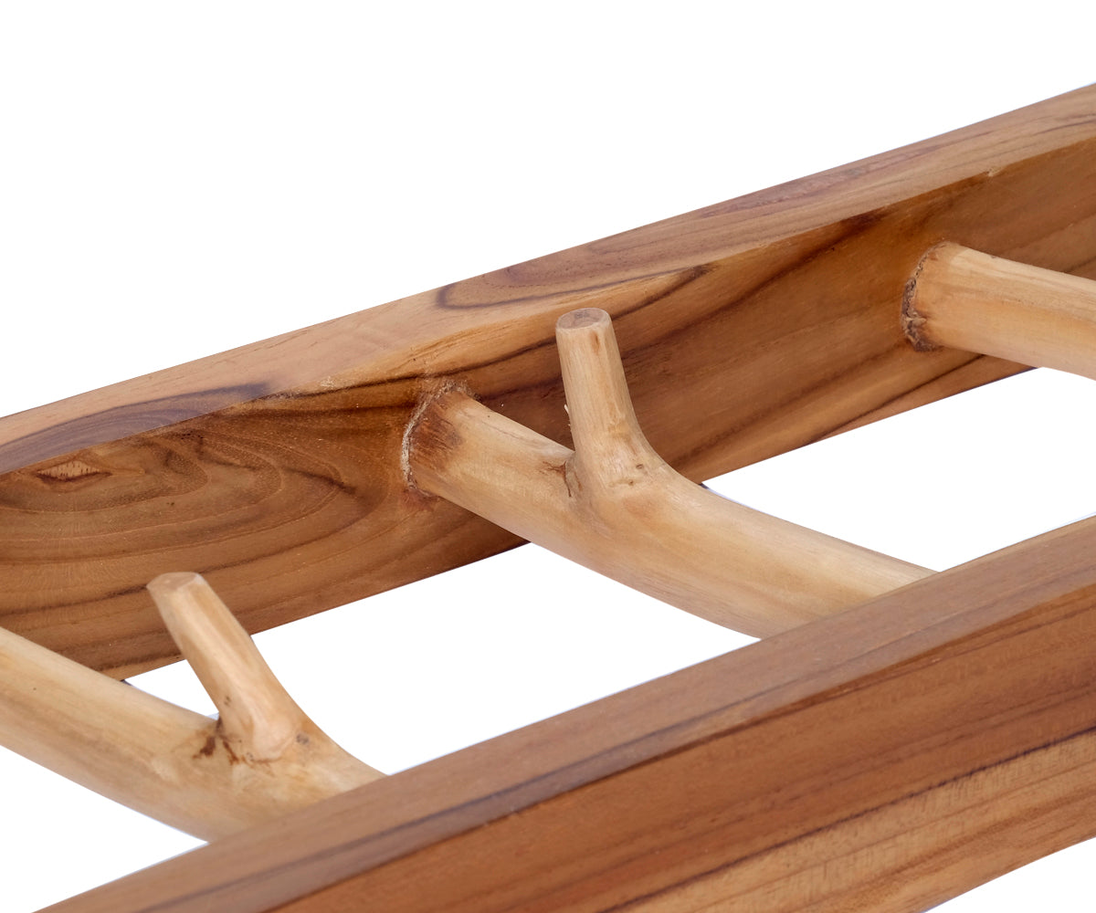 Teakholz Garderobe – 4 Haken