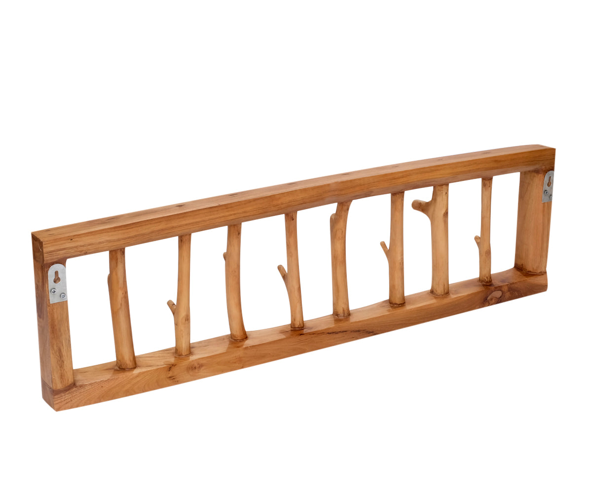 Teakholz Garderobe – 8 Haken