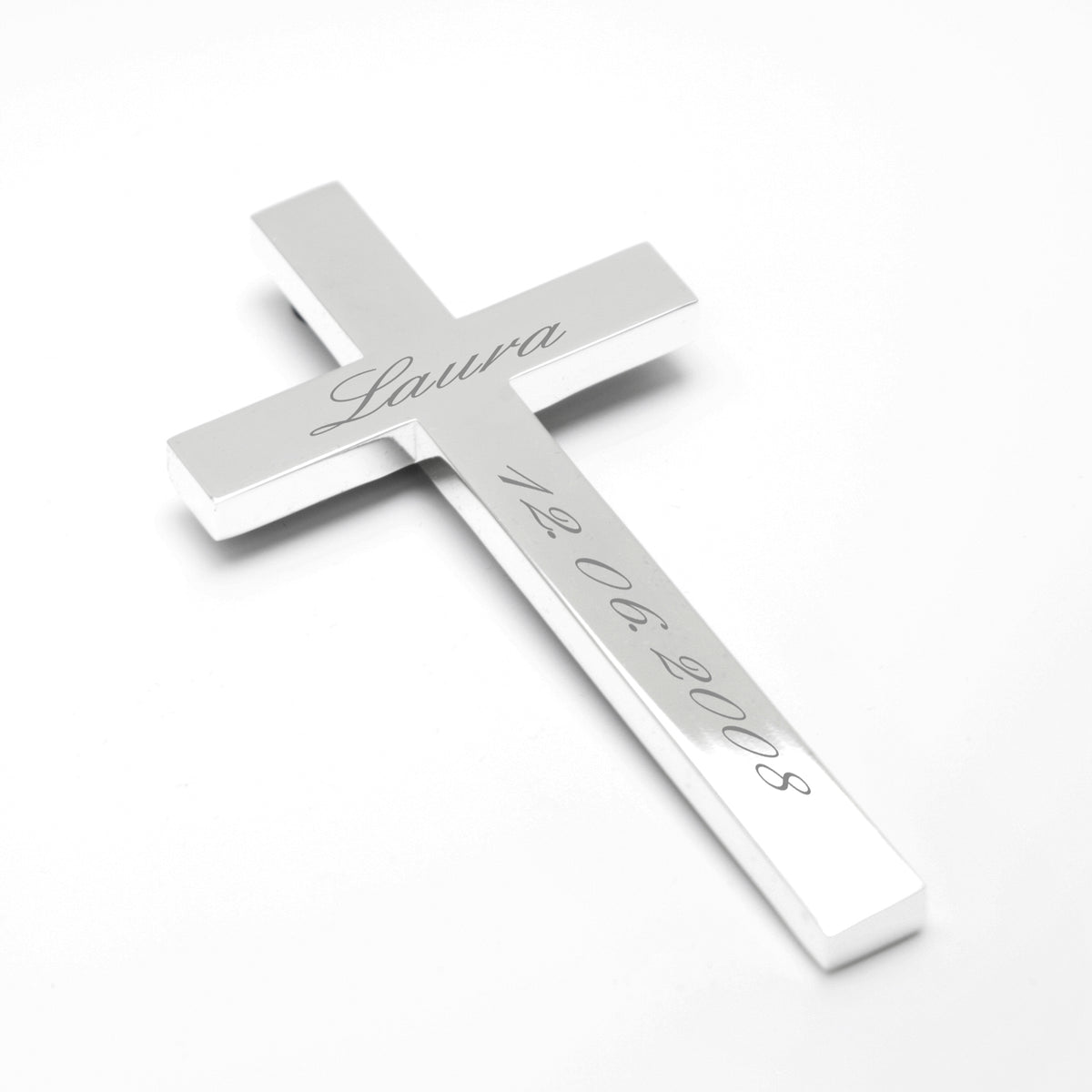 Wandkreuz versilbert + Gravur – Ansicht 5