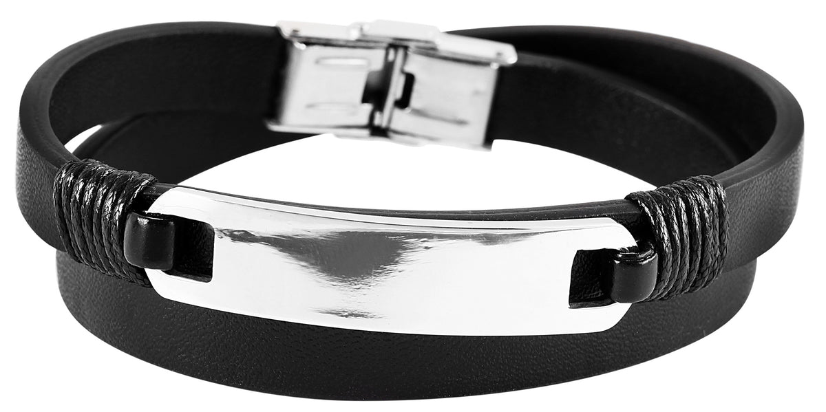 Edelstahl Armband mit Gravur – Ohne Gravur, Wickelarmband, Modell 1