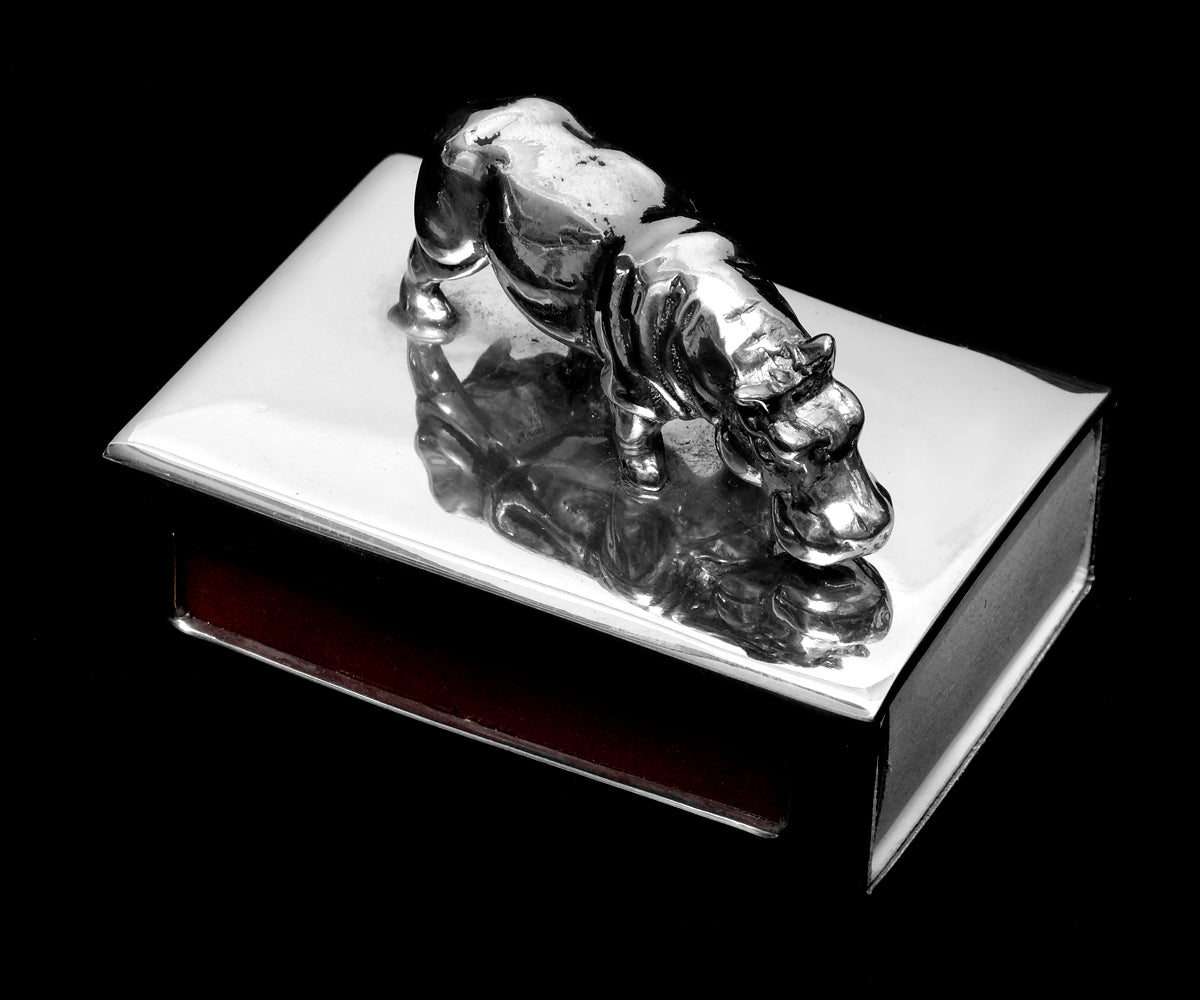 Streichholzschachtel Metall – Klein, Ohne Gravur, Nilpferd