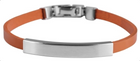 Edelstahl Armband mit Gravur – Ohne Gravur, Echtleder, Modell 5