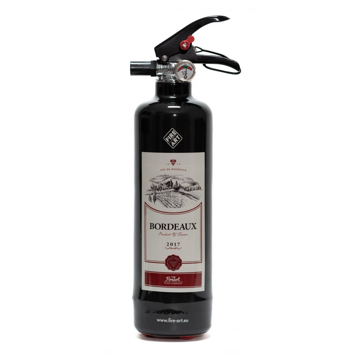 Feuerlöscher mit Motiv – Rotwein