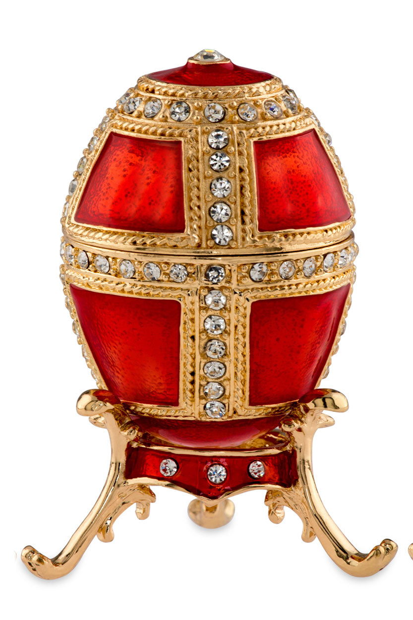 Schmuckei Emaille vergoldet – Rot, S