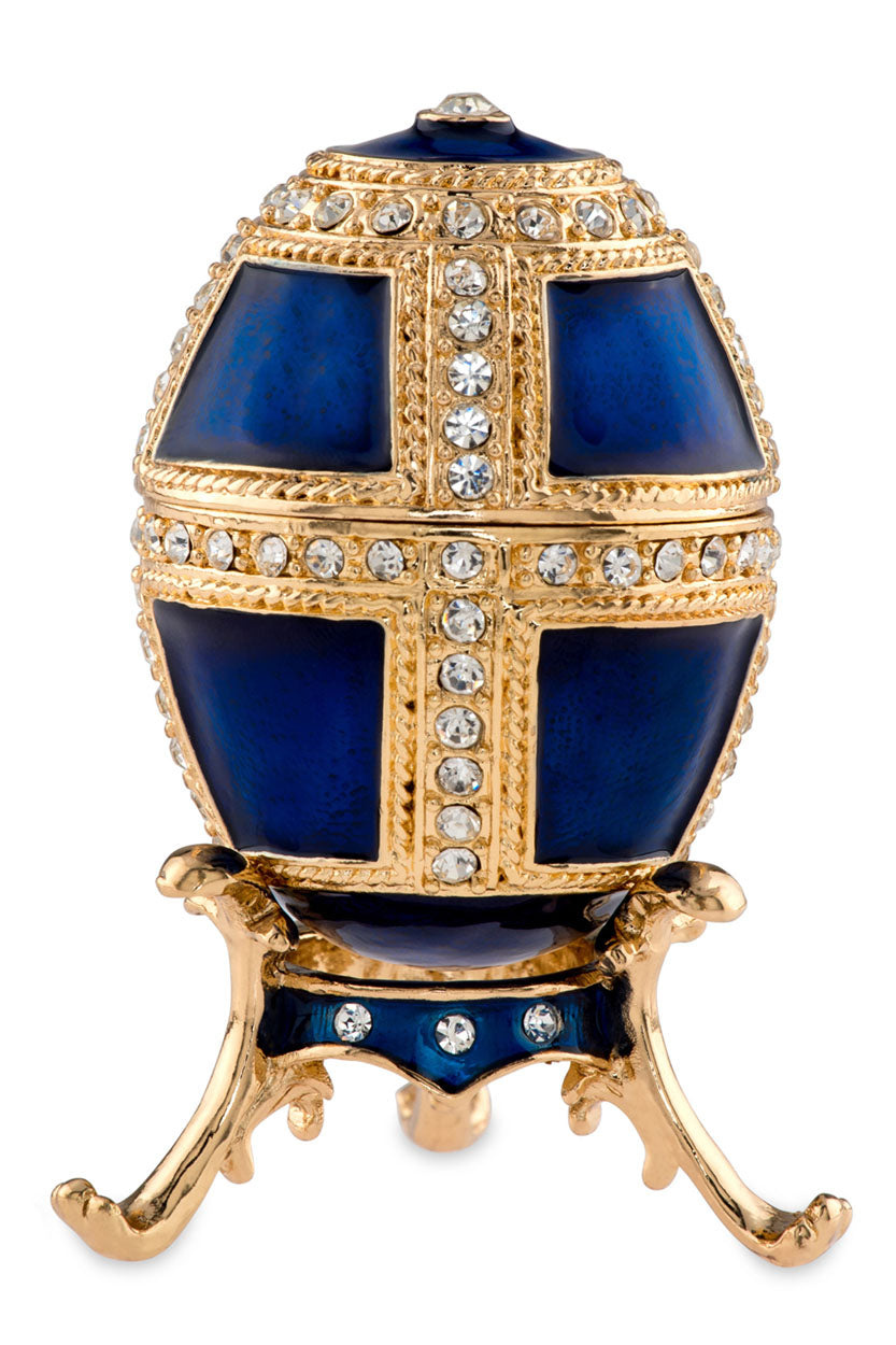 Schmuckei Emaille vergoldet – Blau, S