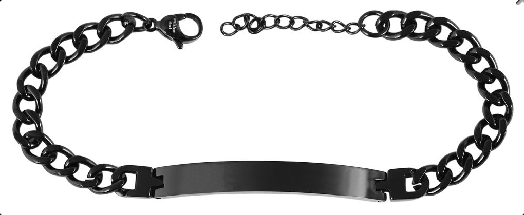 Edelstahl Armband mit Gravur – Ohne Gravur, Panzerkette, Modell 5