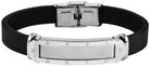 Edelstahl Armband mit Gravur – Ohne Gravur, Echtleder, Modell 1