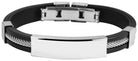 Edelstahl Armband mit Gravur – Ohne Gravur, Kautschuk, Modell 8