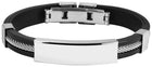 Edelstahl Armband mit Gravur – Ohne Gravur, Kautschuk, Modell 8