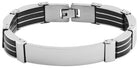 Edelstahl Armband mit Gravur – Ohne Gravur, Kautschuk, Modell 6