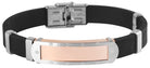 Edelstahl Armband mit Gravur – Ohne Gravur, Kautschuk, Modell 7