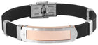 Edelstahl Armband mit Gravur – Ohne Gravur, Kautschuk, Modell 7