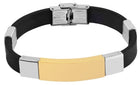 Edelstahl Armband mit Gravur – Ohne Gravur, Kautschuk, Modell 3