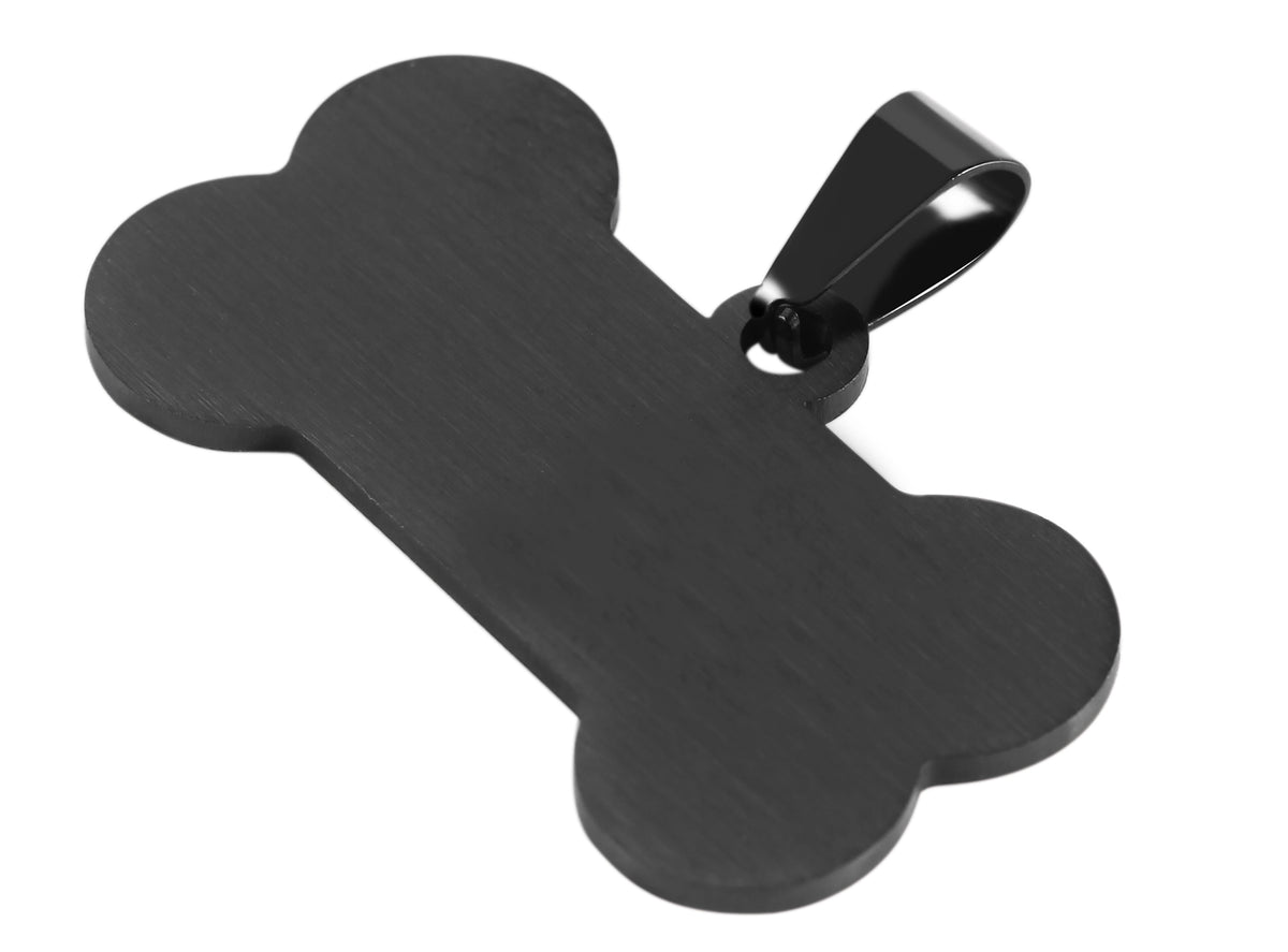 Hundemarke mit Gravur – Schwarz, Ohne Gravur