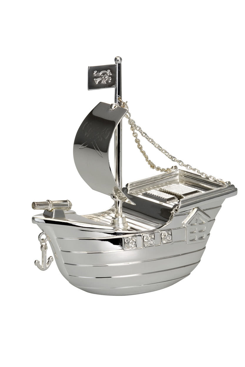 Spardose Piratenschiff, versilbert – Ansicht 3