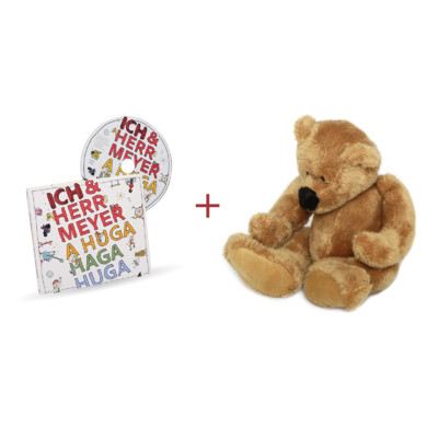 Teddybär mit Kinderlieder CD "A Huga Haga Huga" von ICH & HERR MEYER Tanzbär zum Kuscheln