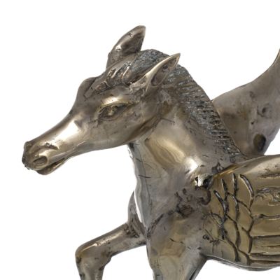 Figur Pegasus Pferd Messing, versilbert Pferd der Helden, Götter und Dichter