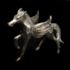 Figur Pegasus Pferd Messing, versilbert Pferd der Helden, Götter und Dichter