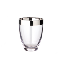 Vase Glas mit Platinrand Edelstes Design kombiniert mit edelstem Metall 1