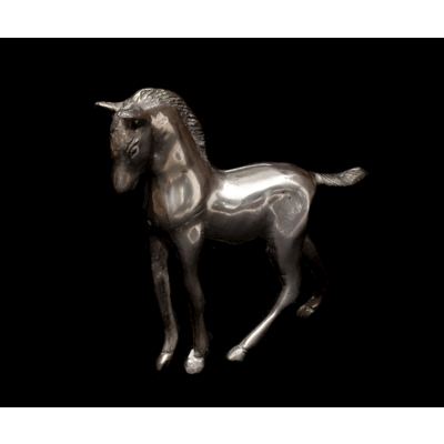 Silbernes Pferd Dekofigur aus Metall
