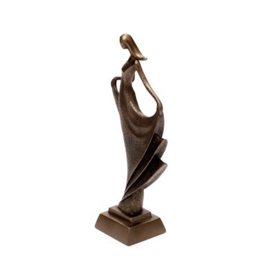 Skulptur Tänzerin Bronzefigur stehende Frau