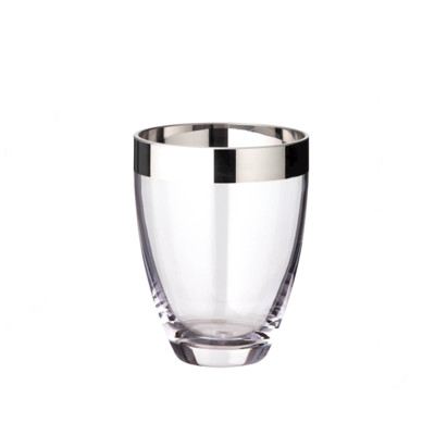 Vase Glas mit Platinrand Edelstes Design kombiniert mit edelstem Metall