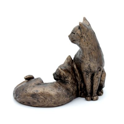 Resinfigur Katzenpaar Katzenpärchen aus Resin mit Bronzepulver