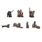 Resinfigur Katzenpaar Katzenpärchen aus Resin mit Bronzepulver 1