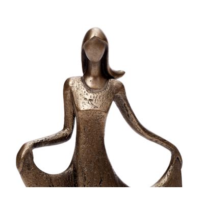 Skulptur Tänzerin Bronzefigur stehende Frau