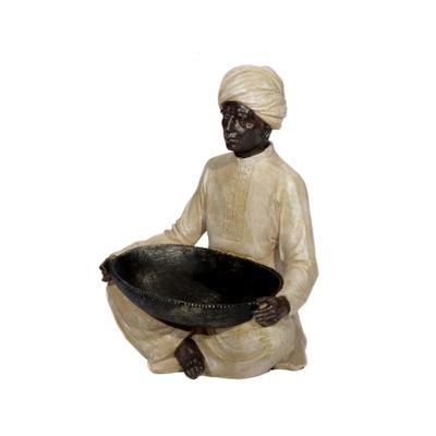 Dekofigur kolonial Mohr  Figur Inder mit Schale