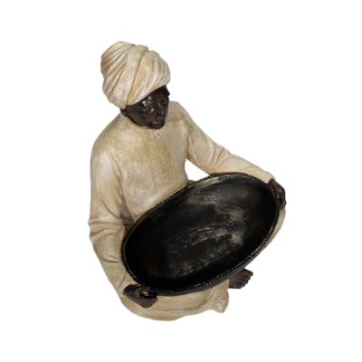 Dekofigur kolonial Mohr  Figur Inder mit Schale